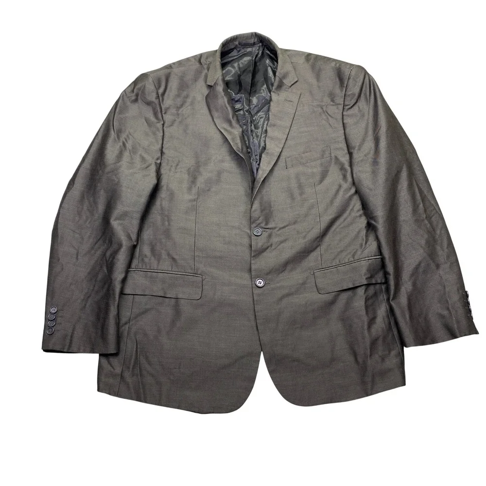 Giorgio Fiorelli Mens 50R Blazer‎ Jacket Gray 2 Button Super Fine Superlux 70205